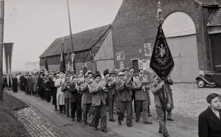 De fanfare van Abele “Les Immortels” in 1954